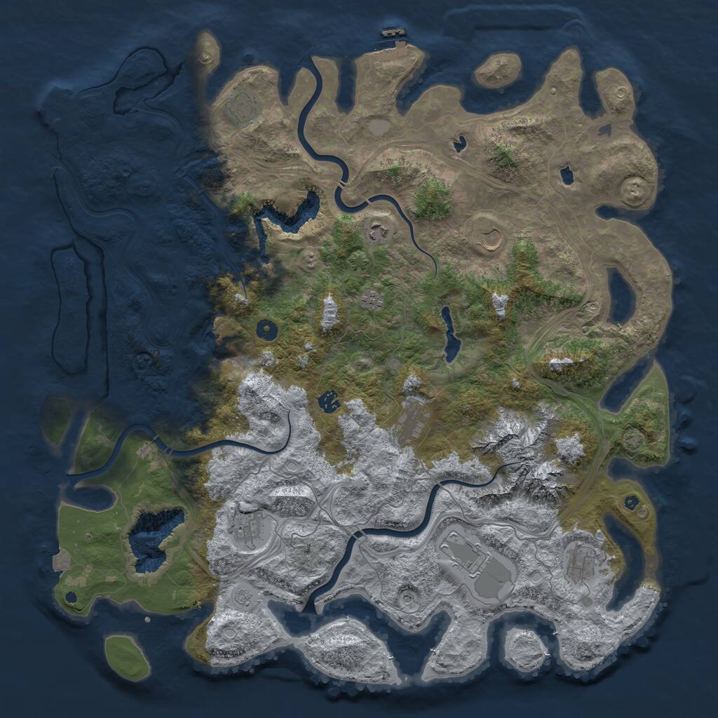 Rust Map: Procedural Map, Size: 5000, Seed: 608378257, 15 Monuments