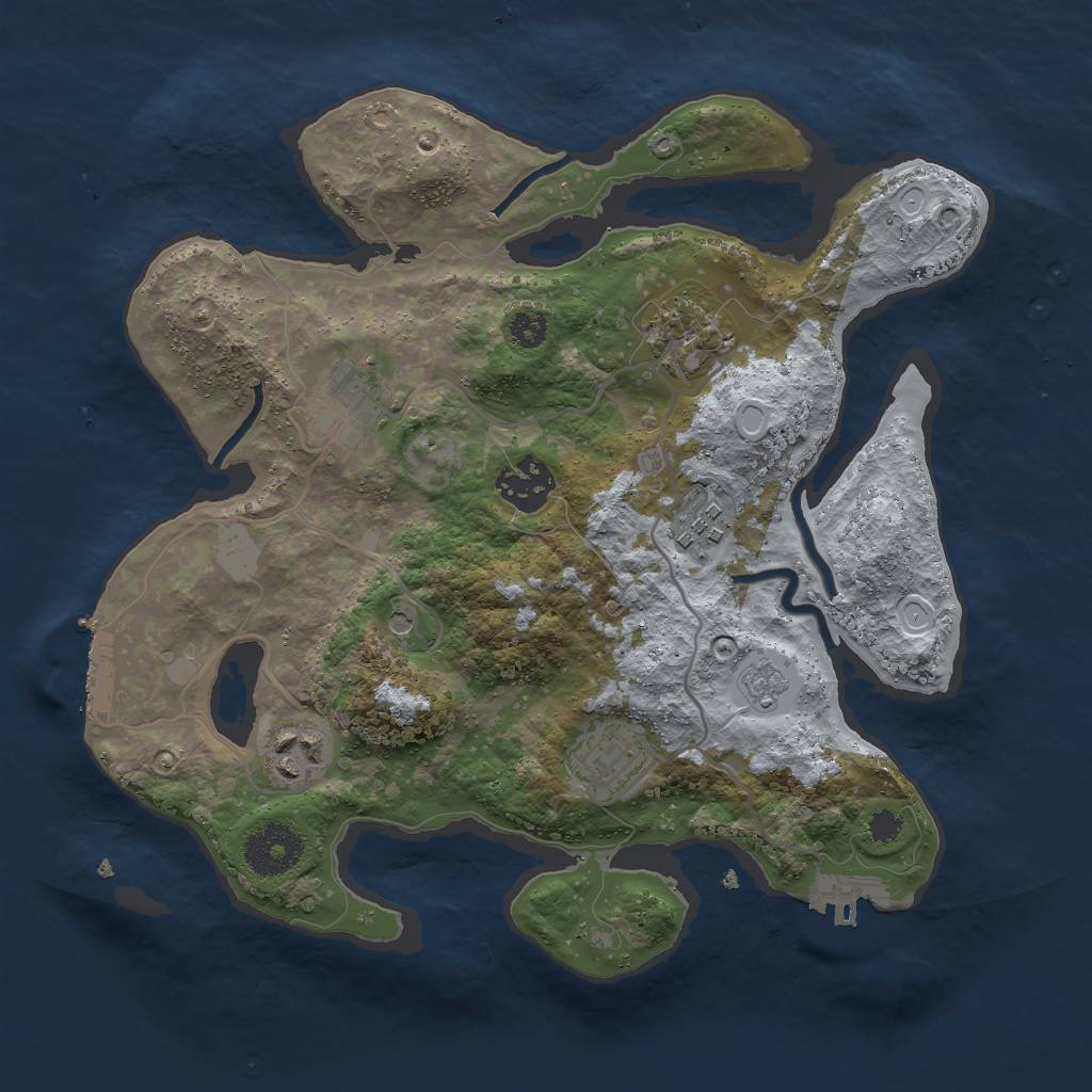 Rust Map: Procedural Map, Size: 3000, Seed: 943633370, 13 Monuments