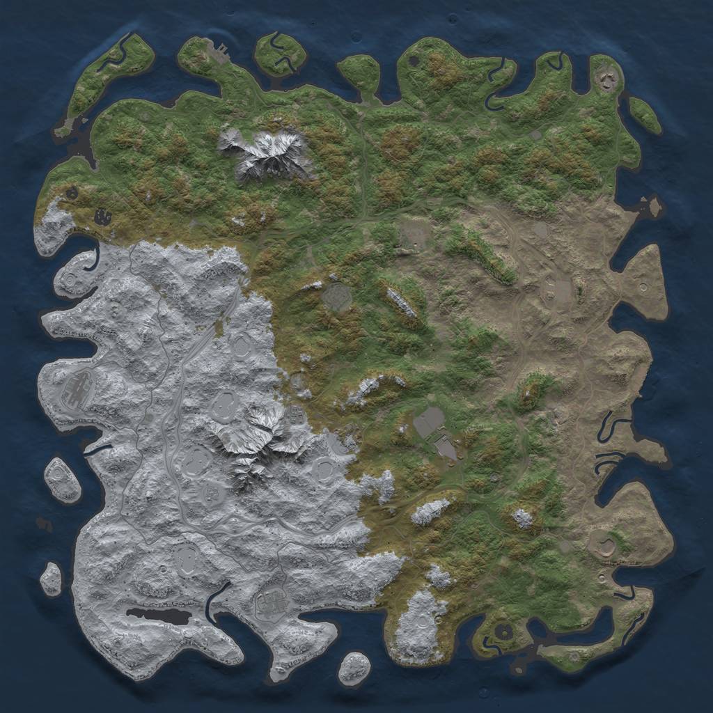Rust Map: Procedural Map, Size: 6000, Seed: 31031993, 18 Monuments