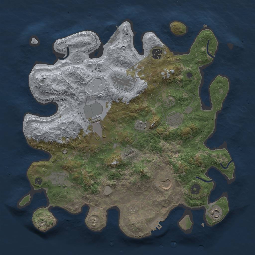 Rust Map: Procedural Map, Size: 3600, Seed: 20230228, 15 Monuments