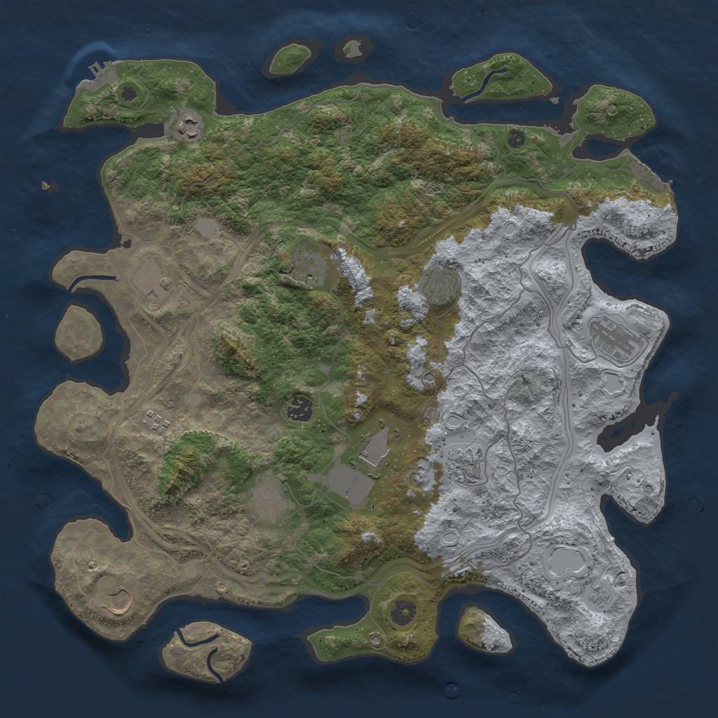 Rust Map: Procedural Map, Size: 4250, Seed: 16101964, 18 Monuments