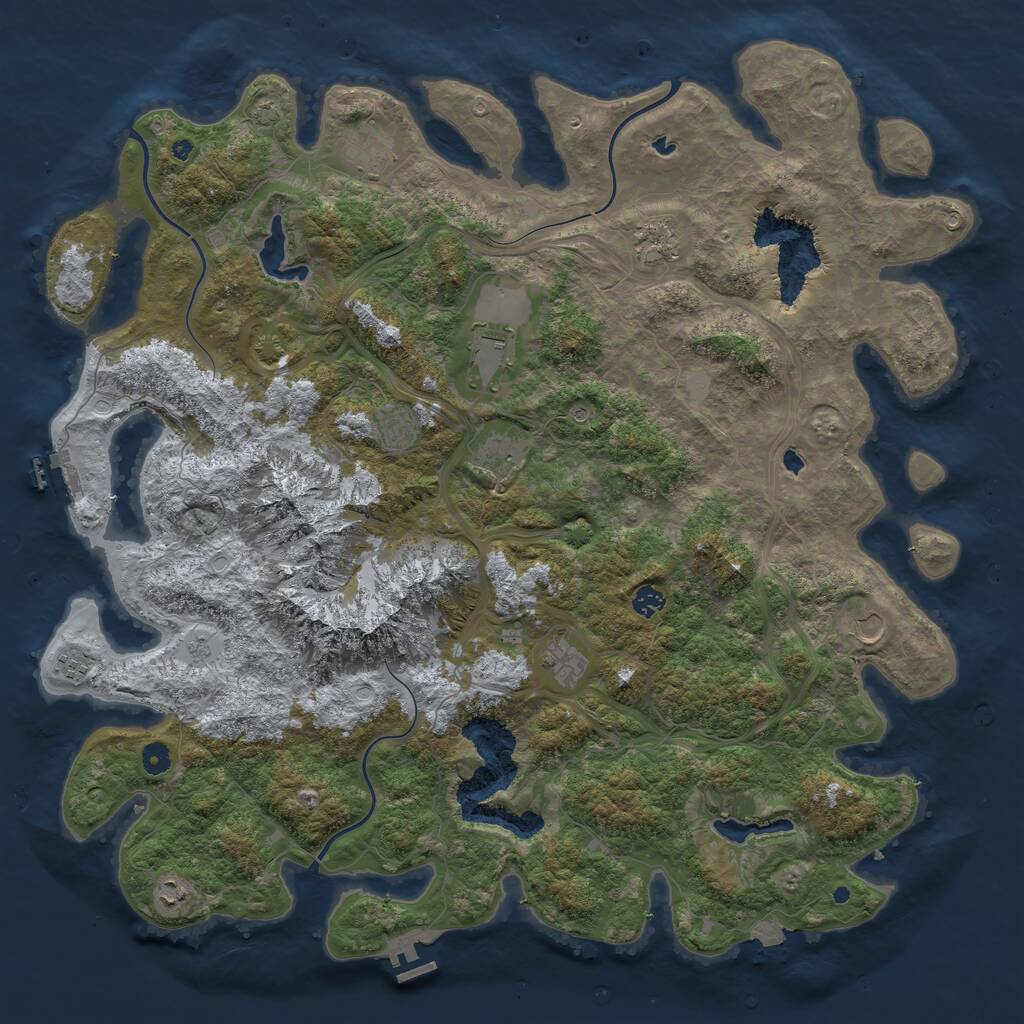 Rust Map: Procedural Map, Size: 5000, Seed: 78233, 16 Monuments
