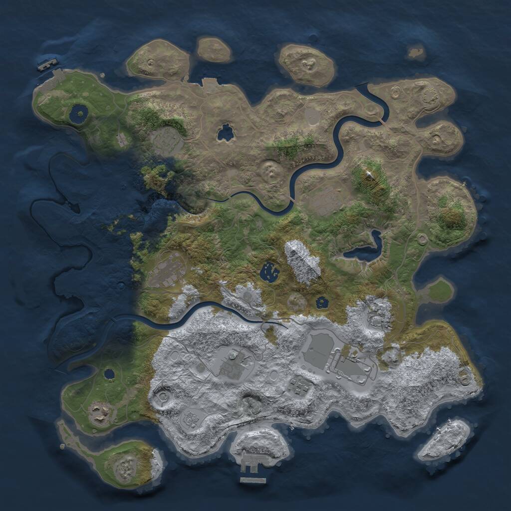 Rust Map: Procedural Map, Size: 4000, Seed: 72457, 15 Monuments