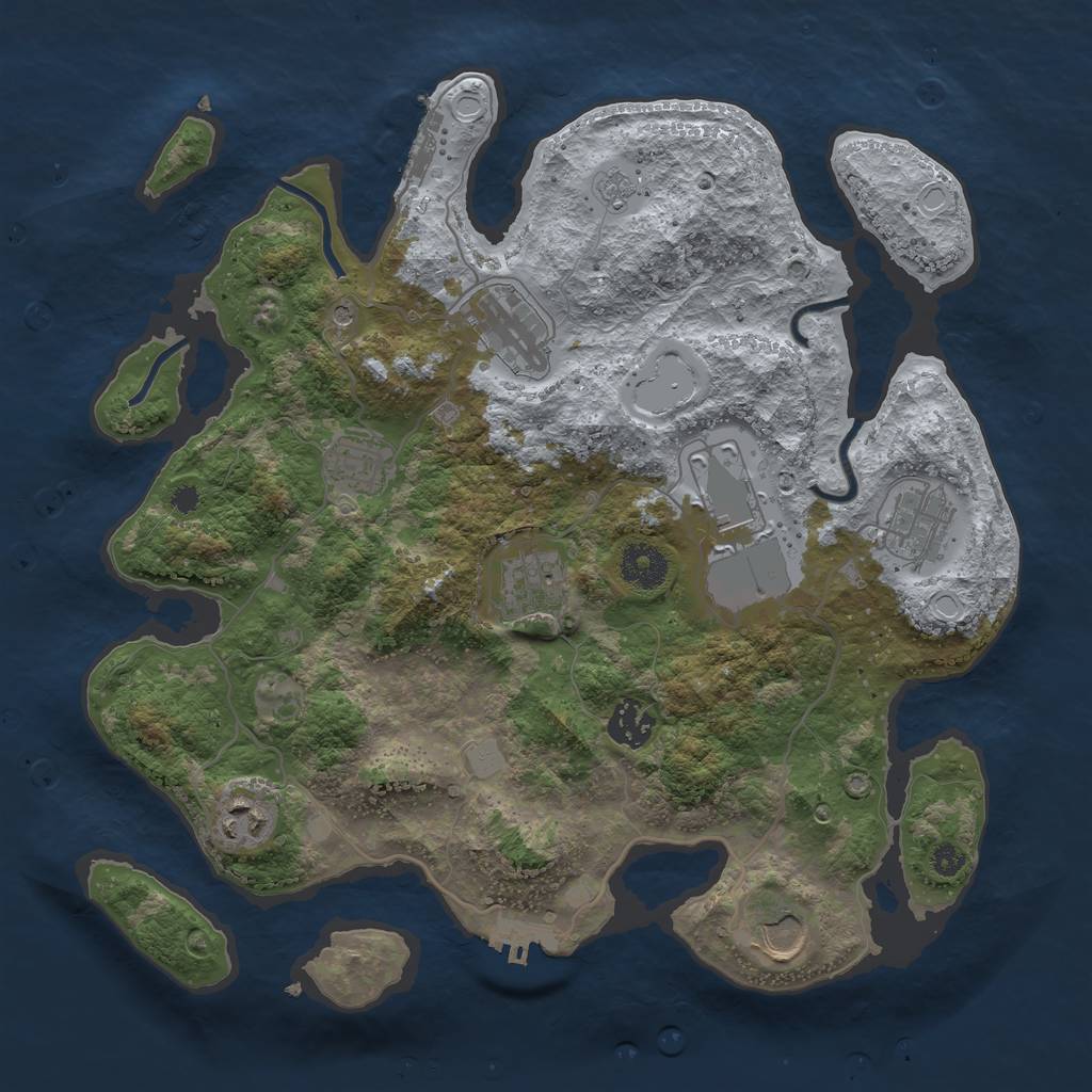 Rust Map: Procedural Map, Size: 3500, Seed: 72543432, 15 Monuments