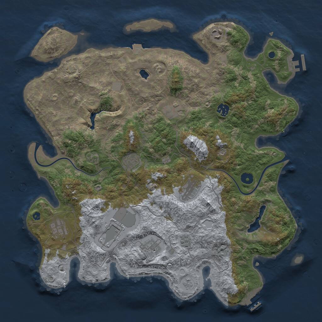 Rust Map: Procedural Map, Size: 4000, Seed: 5174860, 15 Monuments
