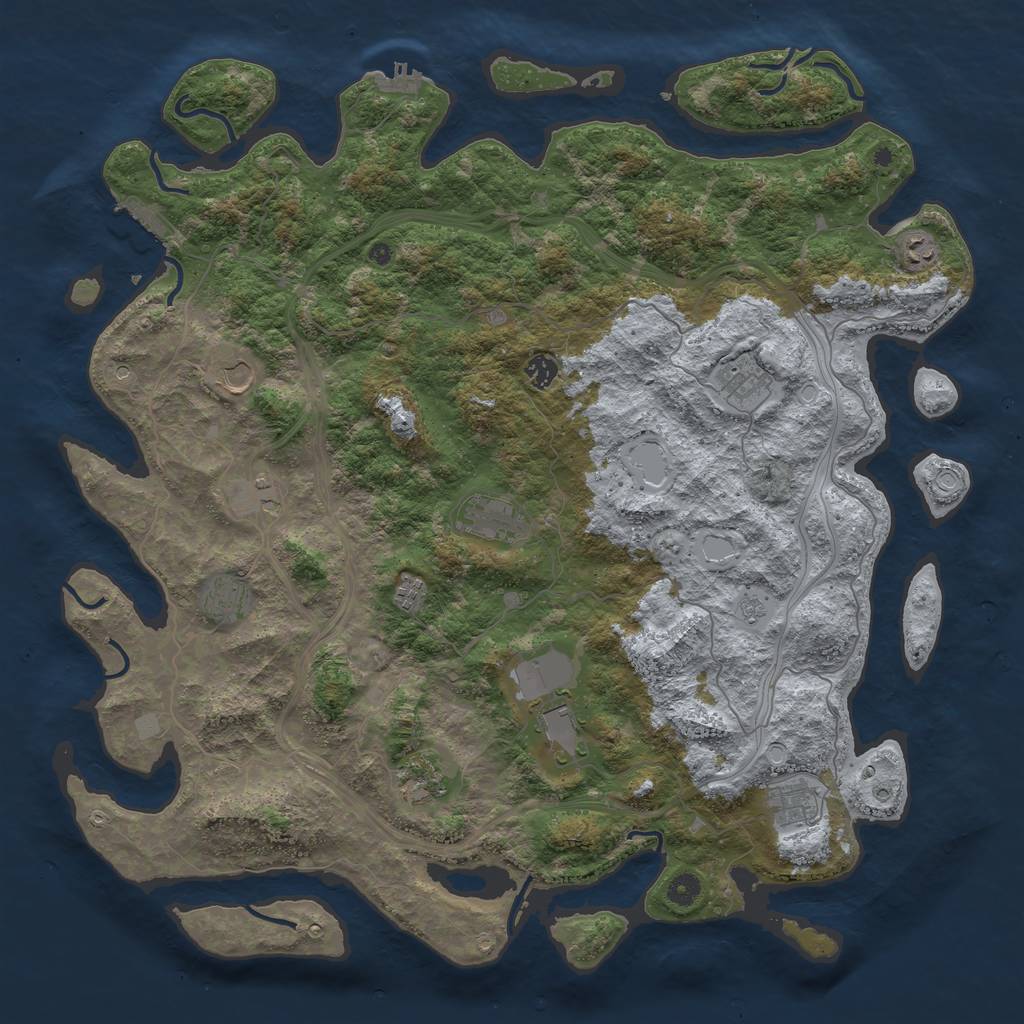 Rust Map: Procedural Map, Size: 4800, Seed: 1994371826, 18 Monuments