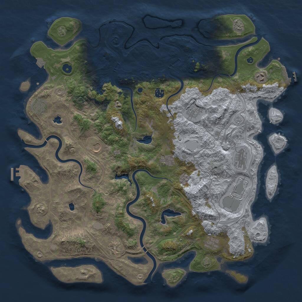 Rust Map: Procedural Map, Size: 4800, Seed: 1994371826, 17 Monuments