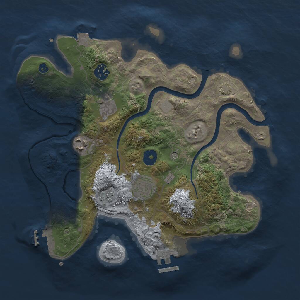 Rust Map: Procedural Map, Size: 3000, Seed: 1352588311, 10 Monuments