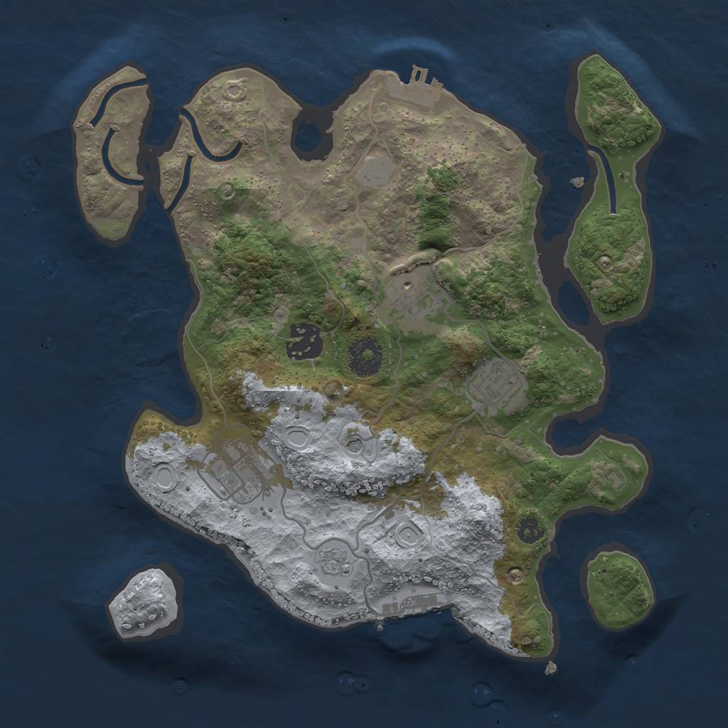 Rust Map: Procedural Map, Size: 2850, Seed: 6738, 11 Monuments