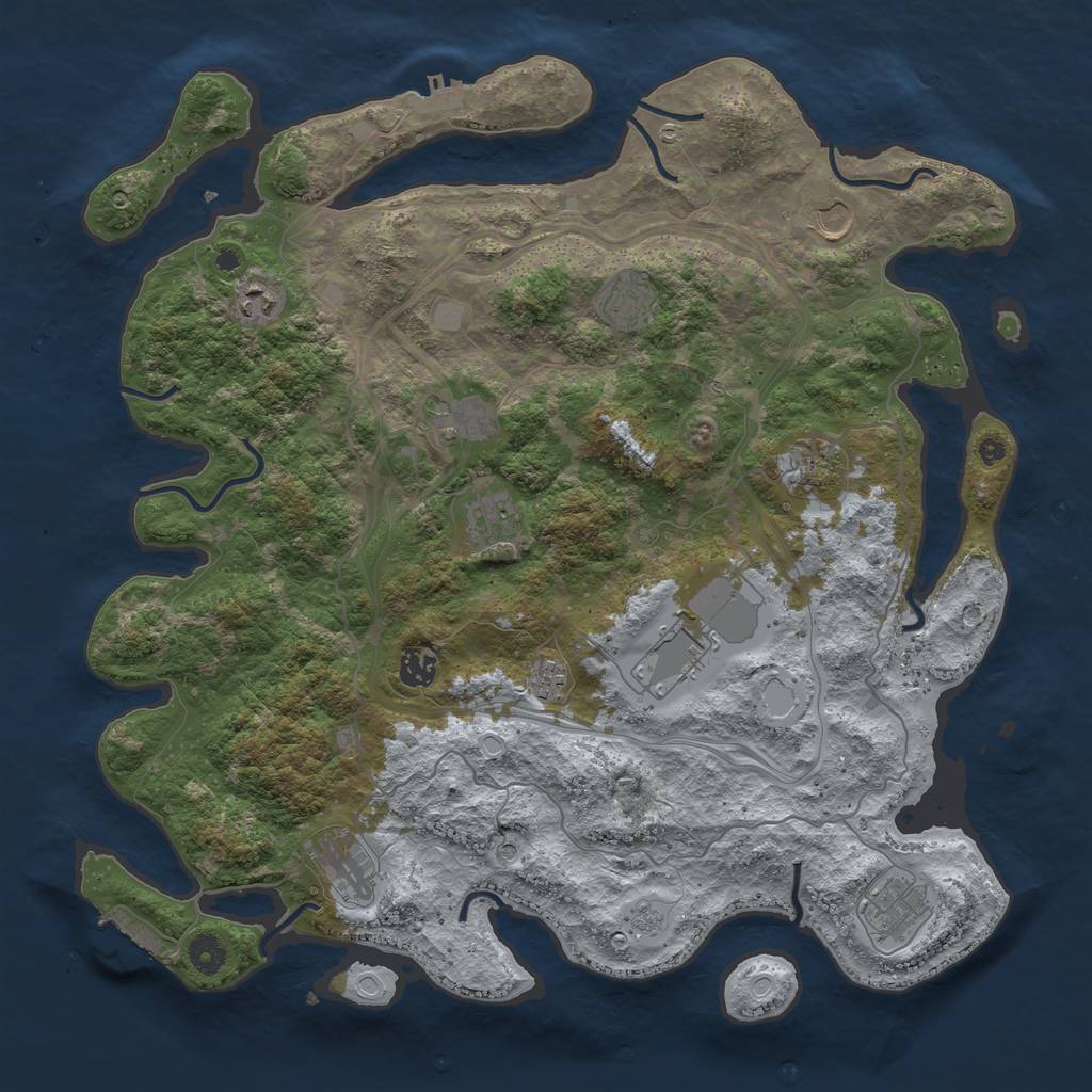 Rust Map: Procedural Map, Size: 4250, Seed: 1436445484, 18 Monuments