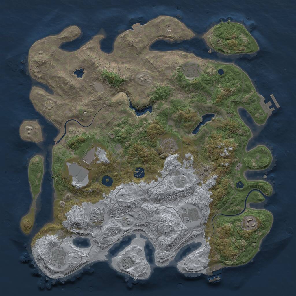 Rust Map: Procedural Map, Size: 4000, Seed: 681068570, 15 Monuments
