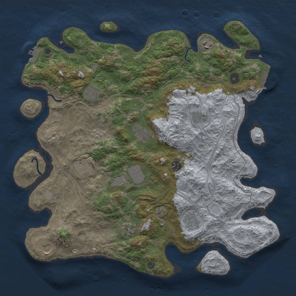 Rust Map: Procedural Map, Size: 4250, Seed: 920119512, 18 Monuments