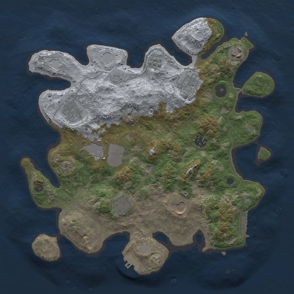 Rust Map: Procedural Map, Size: 3500, Seed: 17250274, 15 Monuments