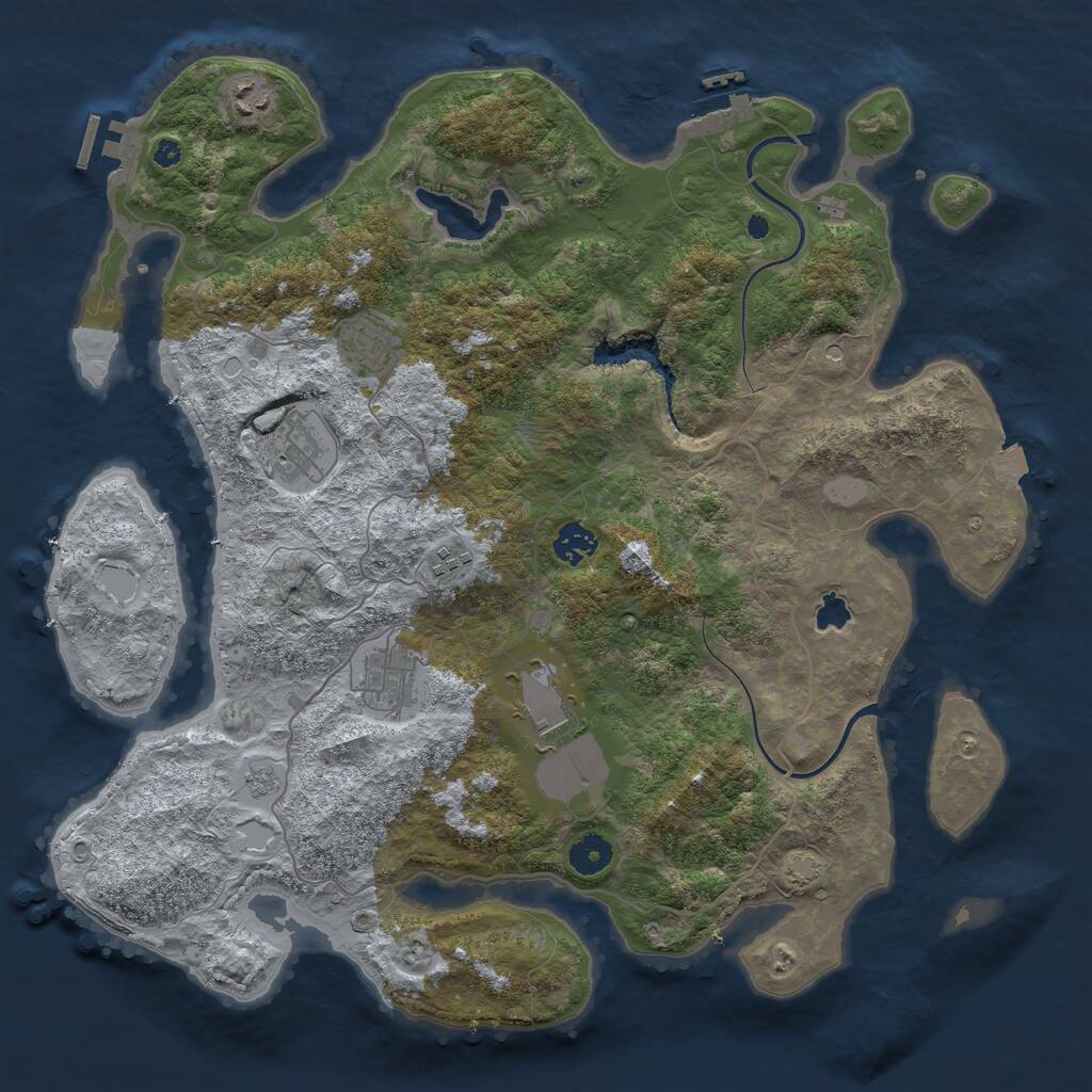 Rust Map: Procedural Map, Size: 4000, Seed: 5753387, 13 Monuments