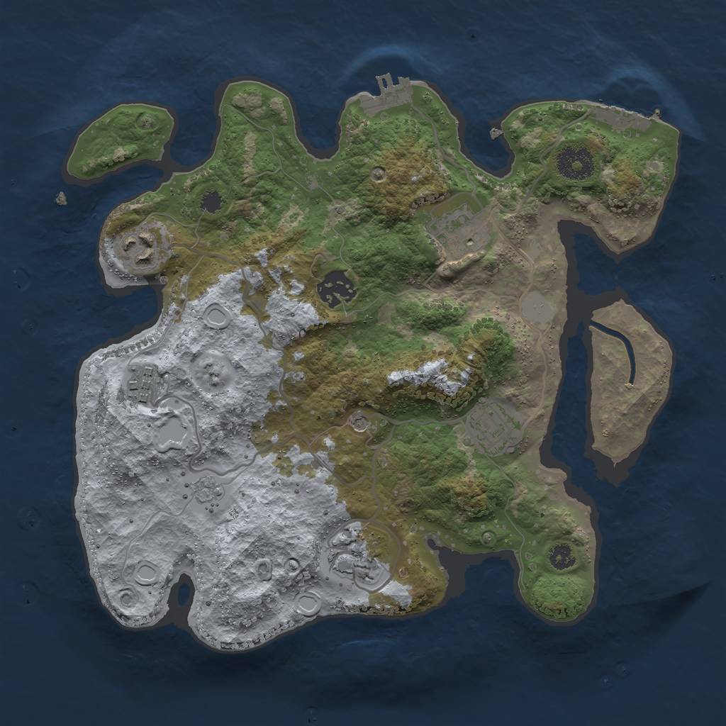 Rust Map: Procedural Map, Size: 3000, Seed: 45685, 13 Monuments