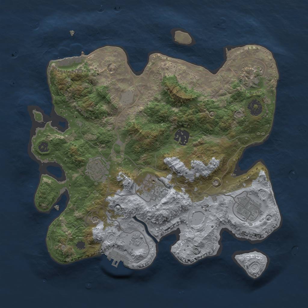 Rust Map: Procedural Map, Size: 3000, Seed: 1338, 12 Monuments