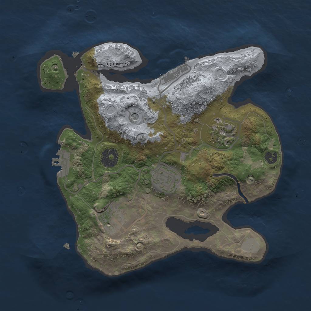 Rust Map: Procedural Map, Size: 2500, Seed: 850297009, 9 Monuments