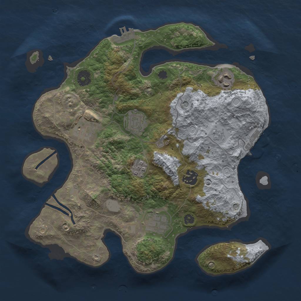 Rust Map: Procedural Map, Size: 3000, Seed: 368060814, 13 Monuments