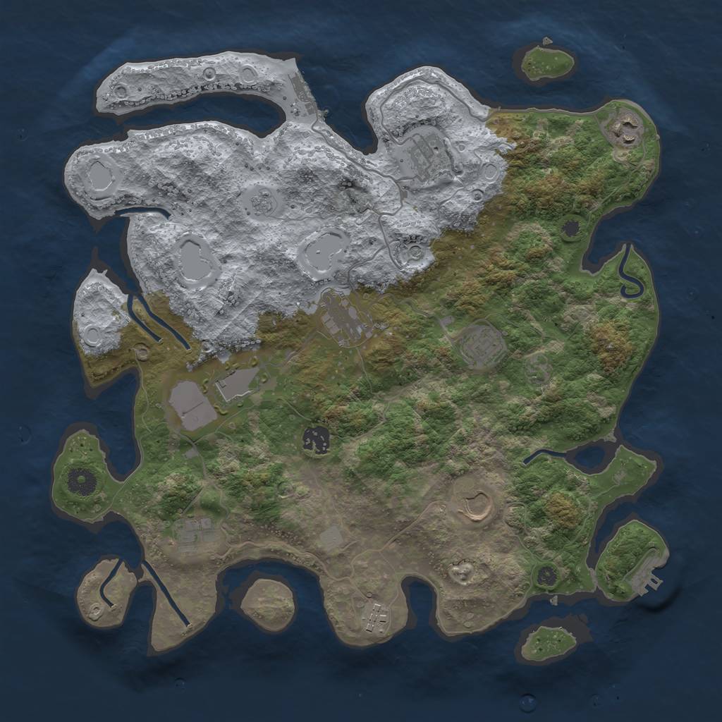 Rust Map: Procedural Map, Size: 3800, Seed: 14000, 16 Monuments