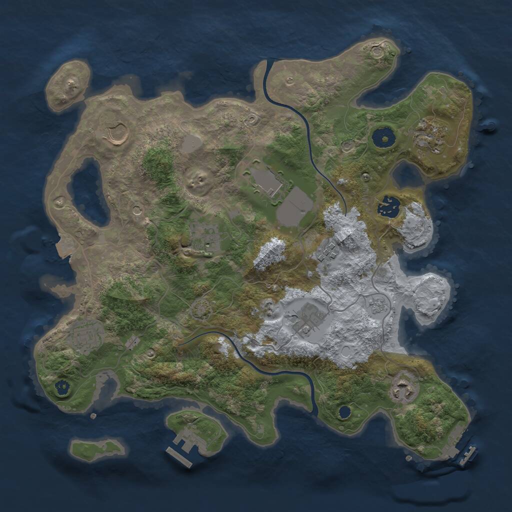 Rust Map: Procedural Map, Size: 3500, Seed: 387104231, 15 Monuments