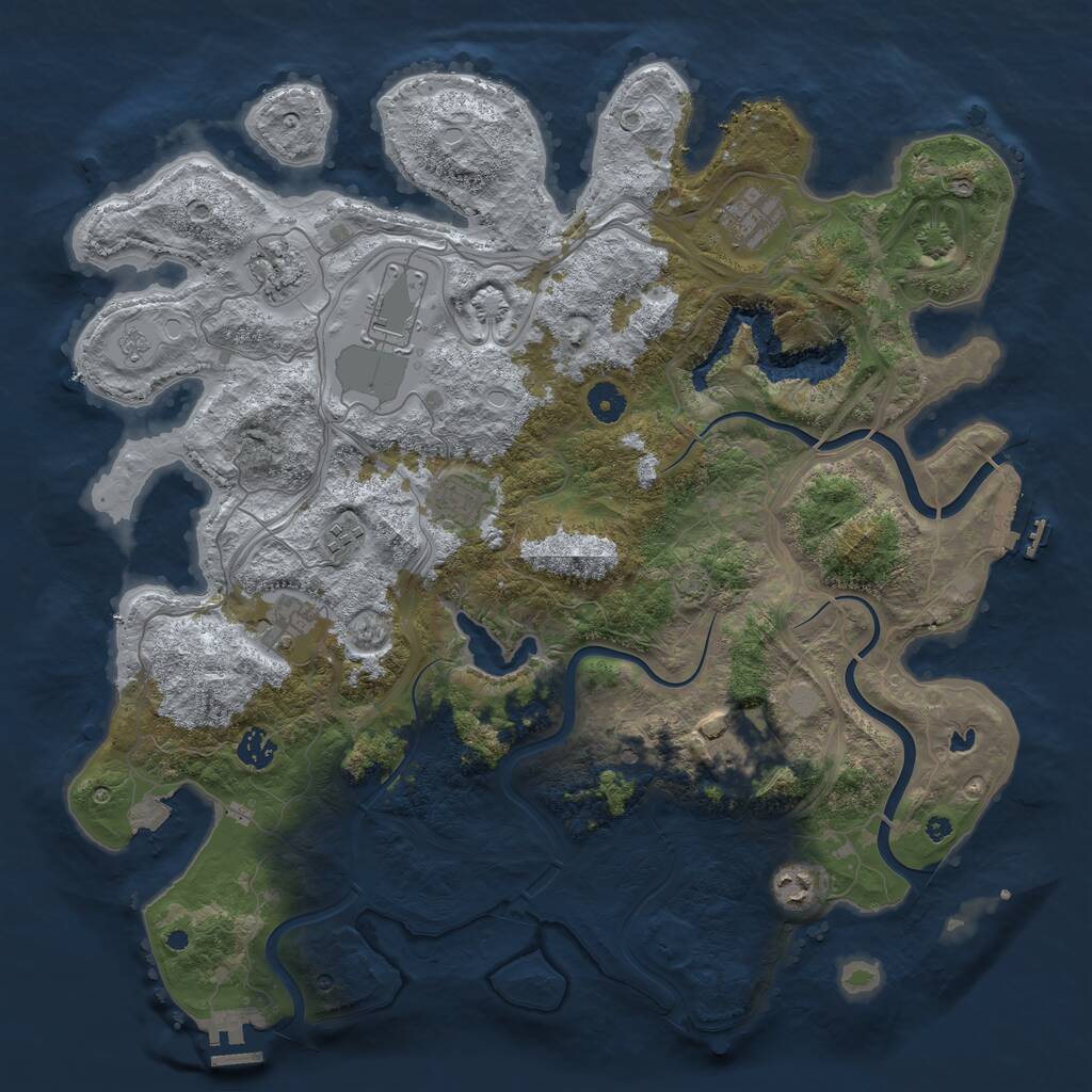 Rust Map: Procedural Map, Size: 4250, Seed: 9885466, 15 Monuments