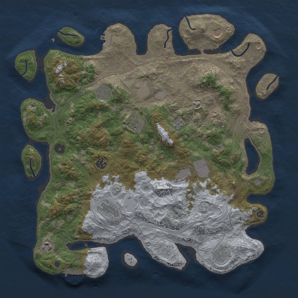 Rust Map: Procedural Map, Size: 4254, Seed: 6543210, 18 Monuments