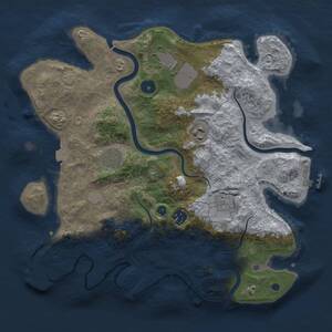 Thumbnail Rust Map: Procedural Map, Size: 3500, Seed: 1325918765, 11 Monuments
