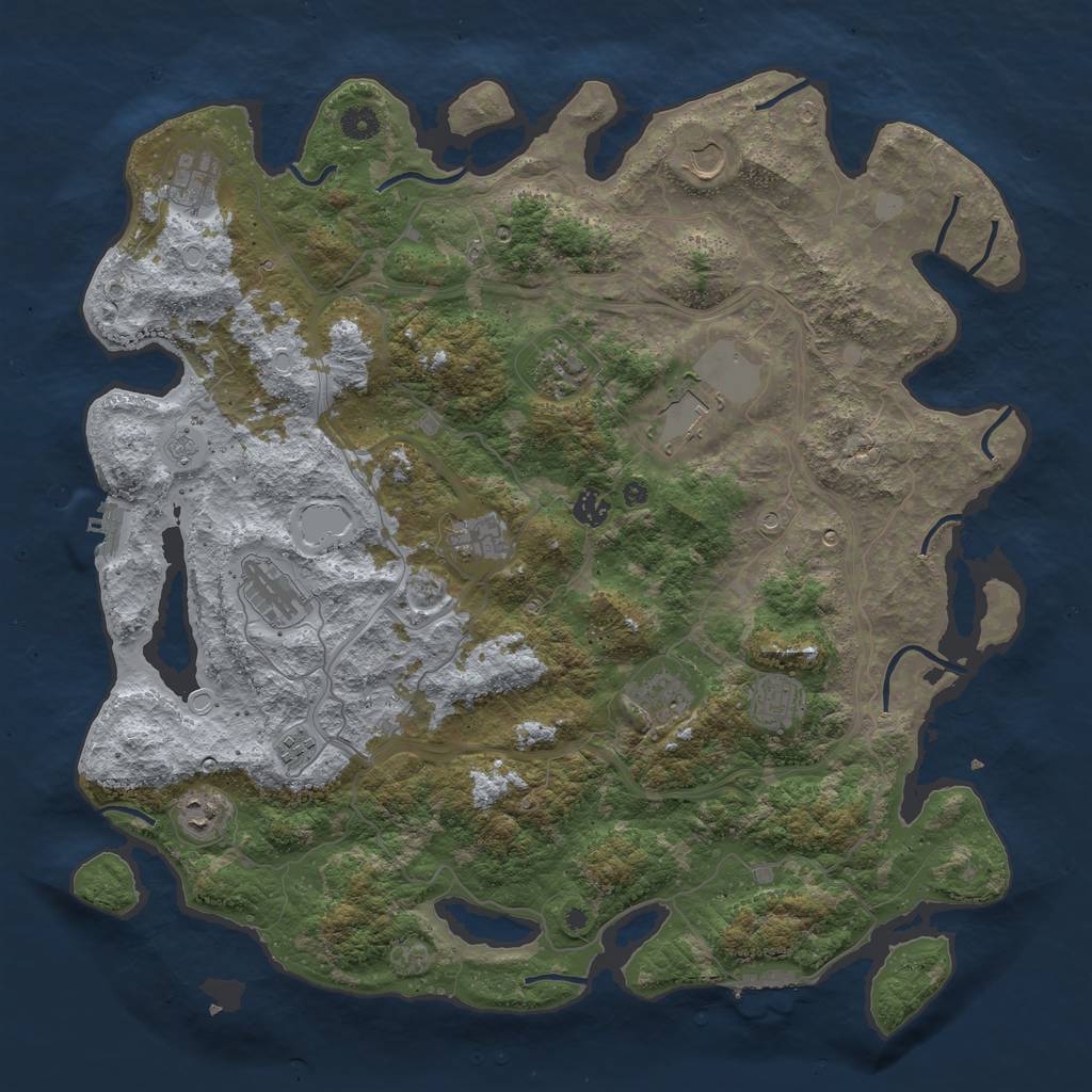 Rust Map: Procedural Map, Size: 4500, Seed: 1446, 18 Monuments