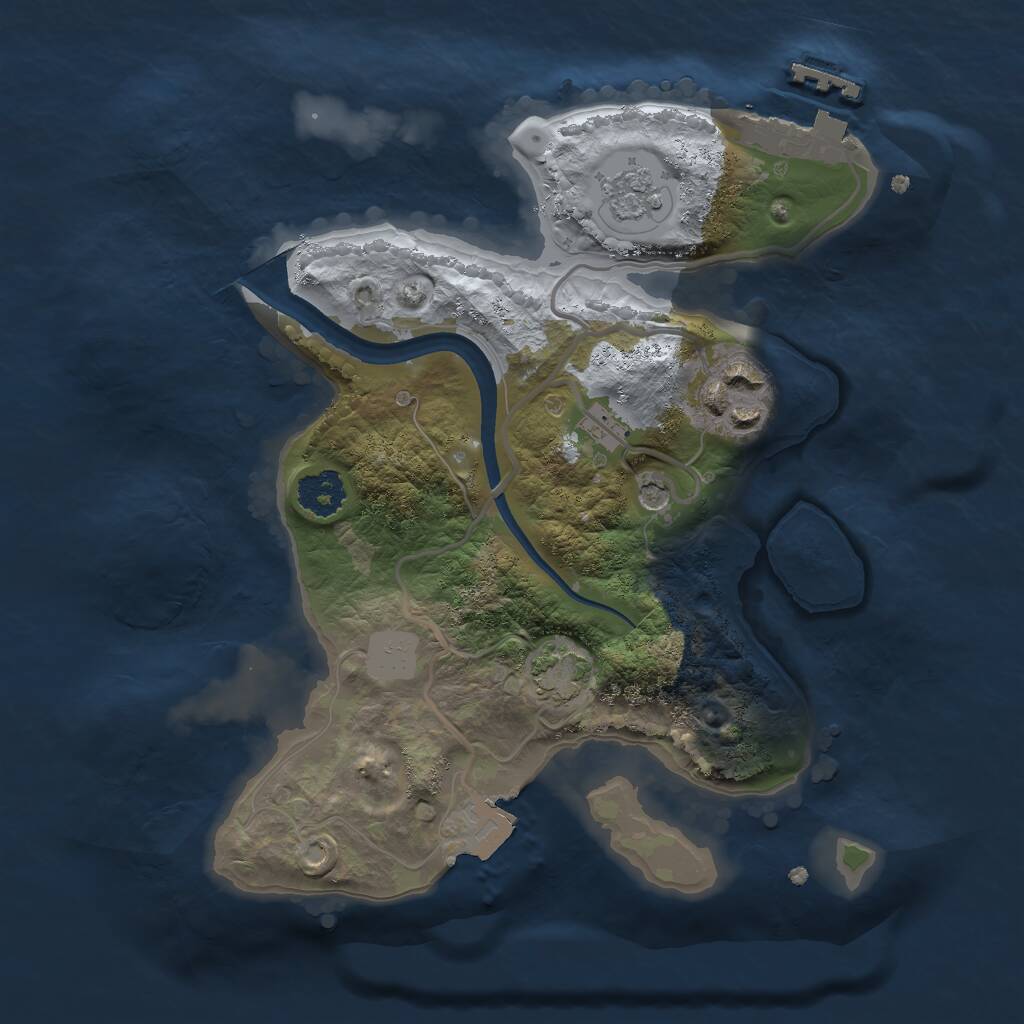 Rust Map: Procedural Map, Size: 2200, Seed: 250766, 6 Monuments