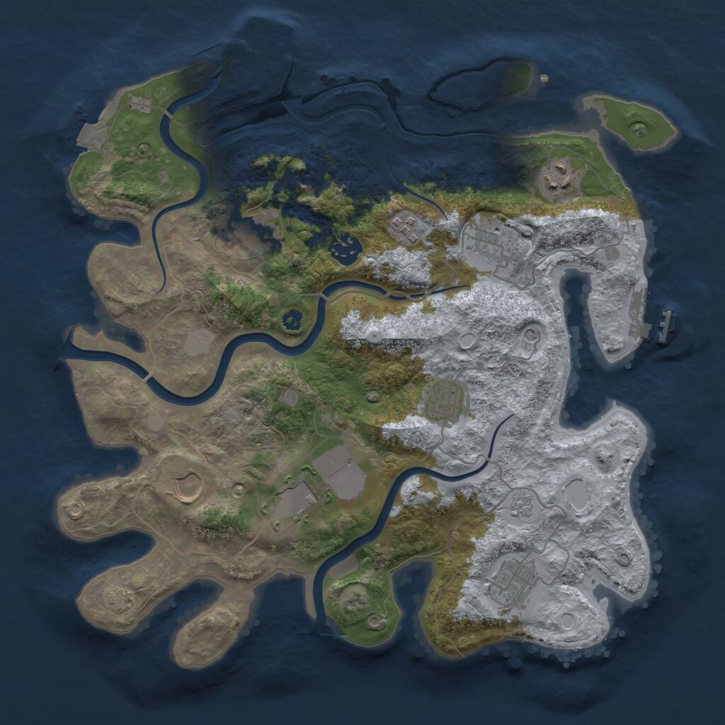 Rust Map: Procedural Map, Size: 3500, Seed: 91047206, 15 Monuments