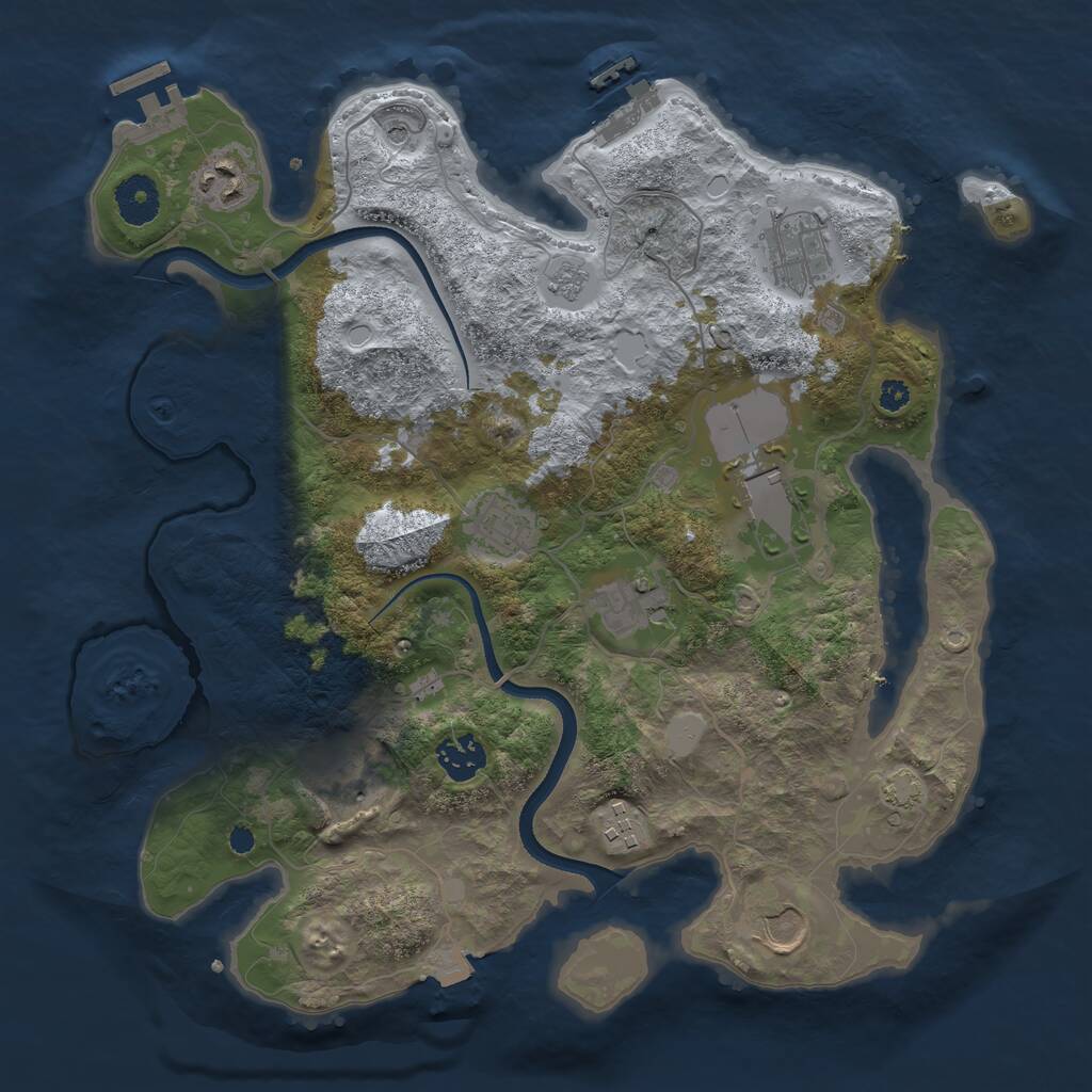 Rust Map: Procedural Map, Size: 3500, Seed: 68185910, 15 Monuments