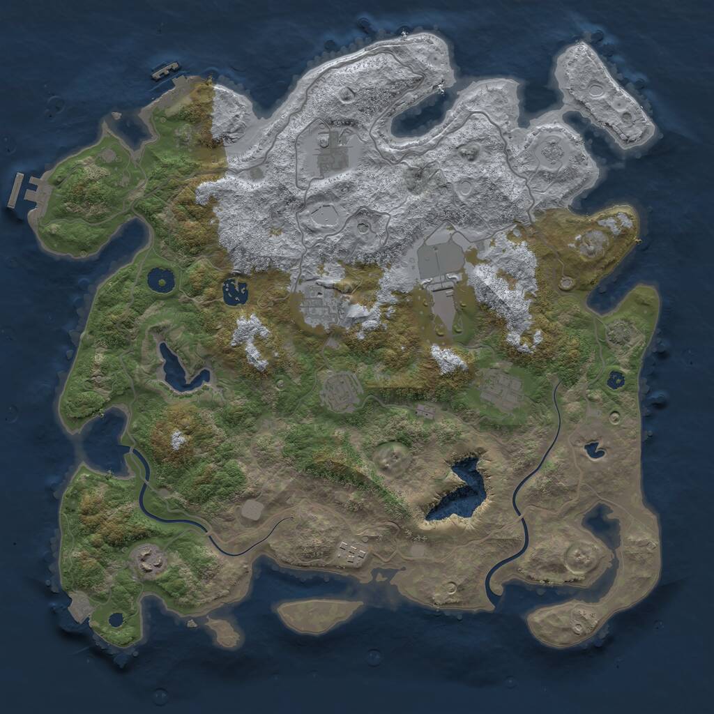 Rust Map: Procedural Map, Size: 4000, Seed: 61913967, 14 Monuments