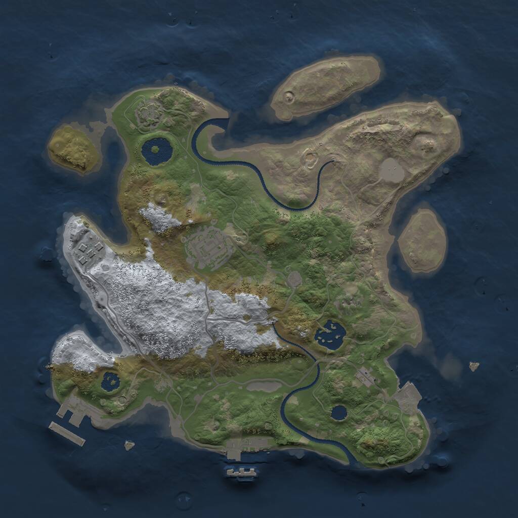 Rust Map: Procedural Map, Size: 2700, Seed: 320776496, 7 Monuments