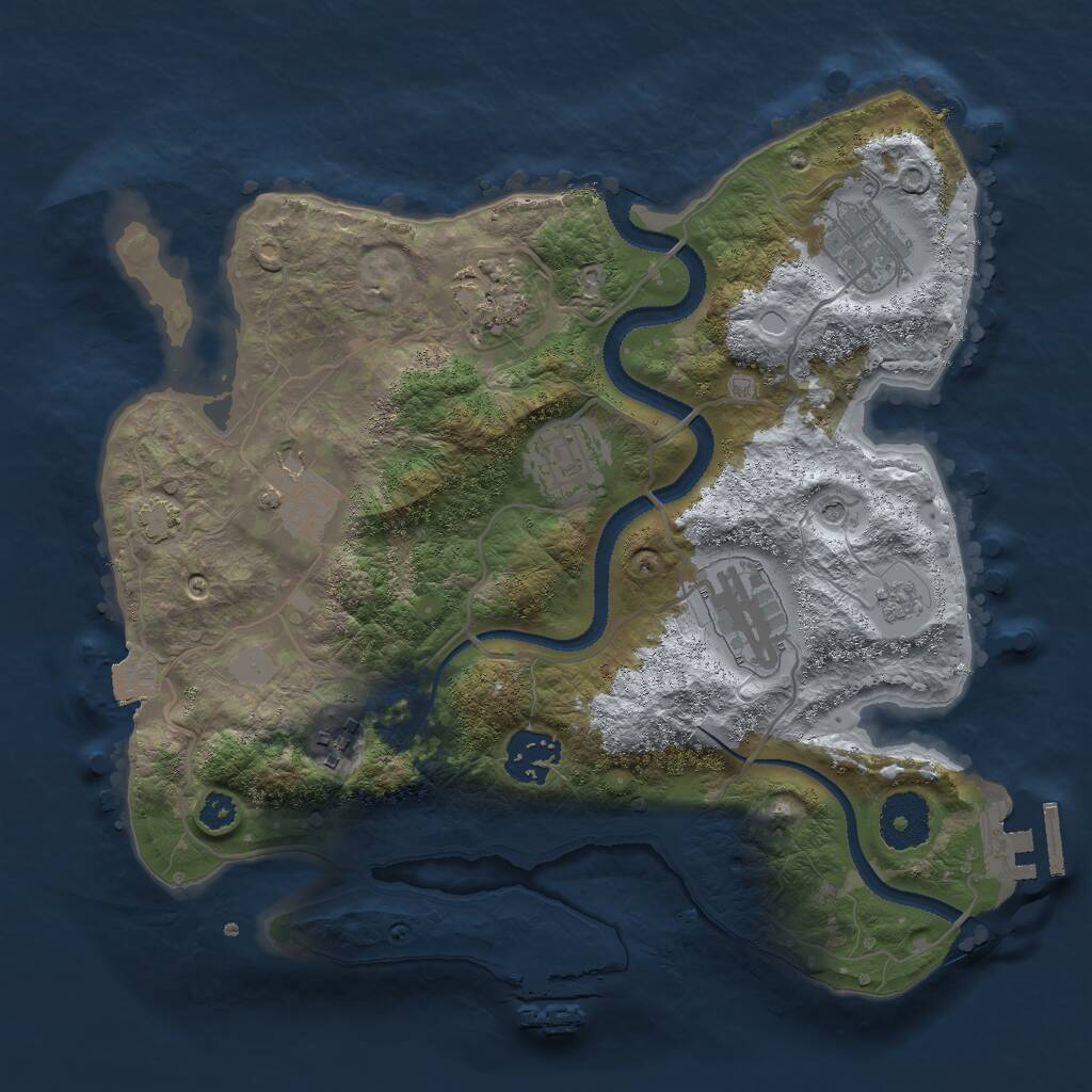 Rust Map: Procedural Map, Size: 3000, Seed: 1008615288, 13 Monuments