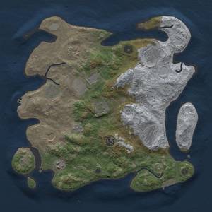 Thumbnail Rust Map: Procedural Map, Size: 3500, Seed: 60184835, 17 Monuments