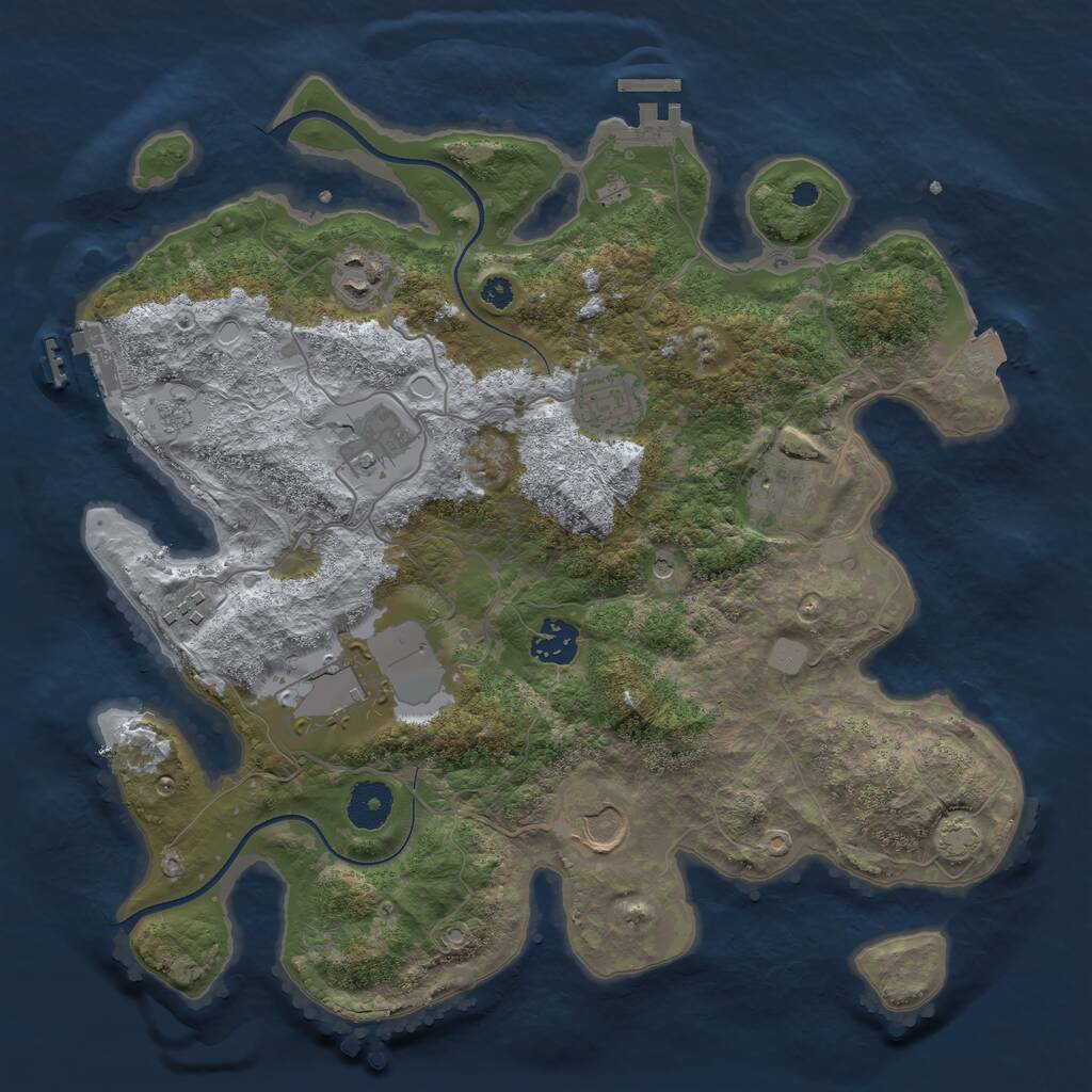 Rust Map: Procedural Map, Size: 3500, Seed: 64435367, 14 Monuments