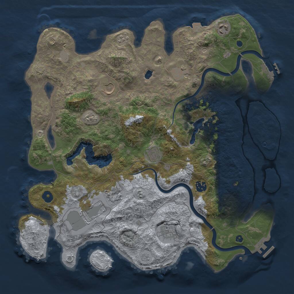 Rust Map: Procedural Map, Size: 4000, Seed: 4299606, 15 Monuments