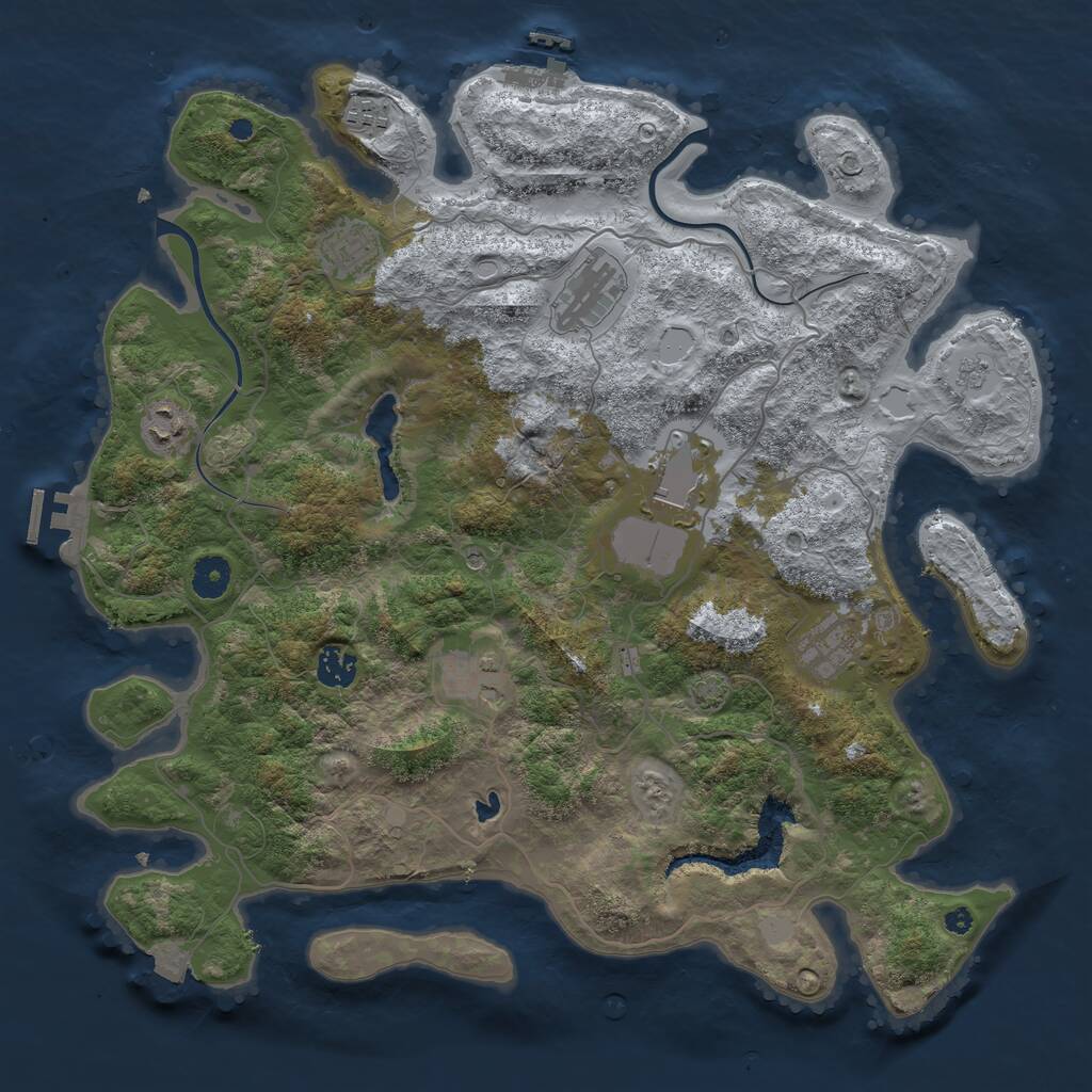 Rust Map: Procedural Map, Size: 4000, Seed: 276128752, 14 Monuments