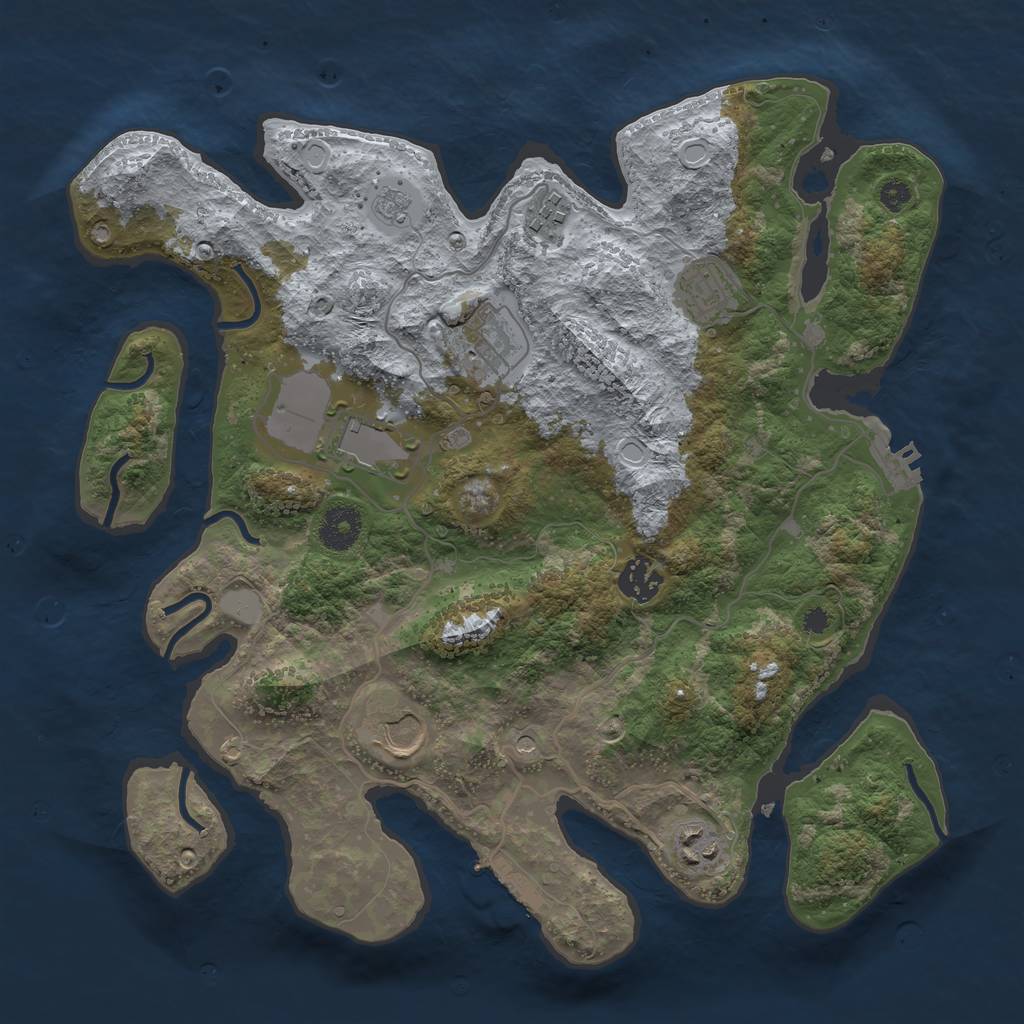 Rust Map: Procedural Map, Size: 3500, Seed: 23283846, 14 Monuments