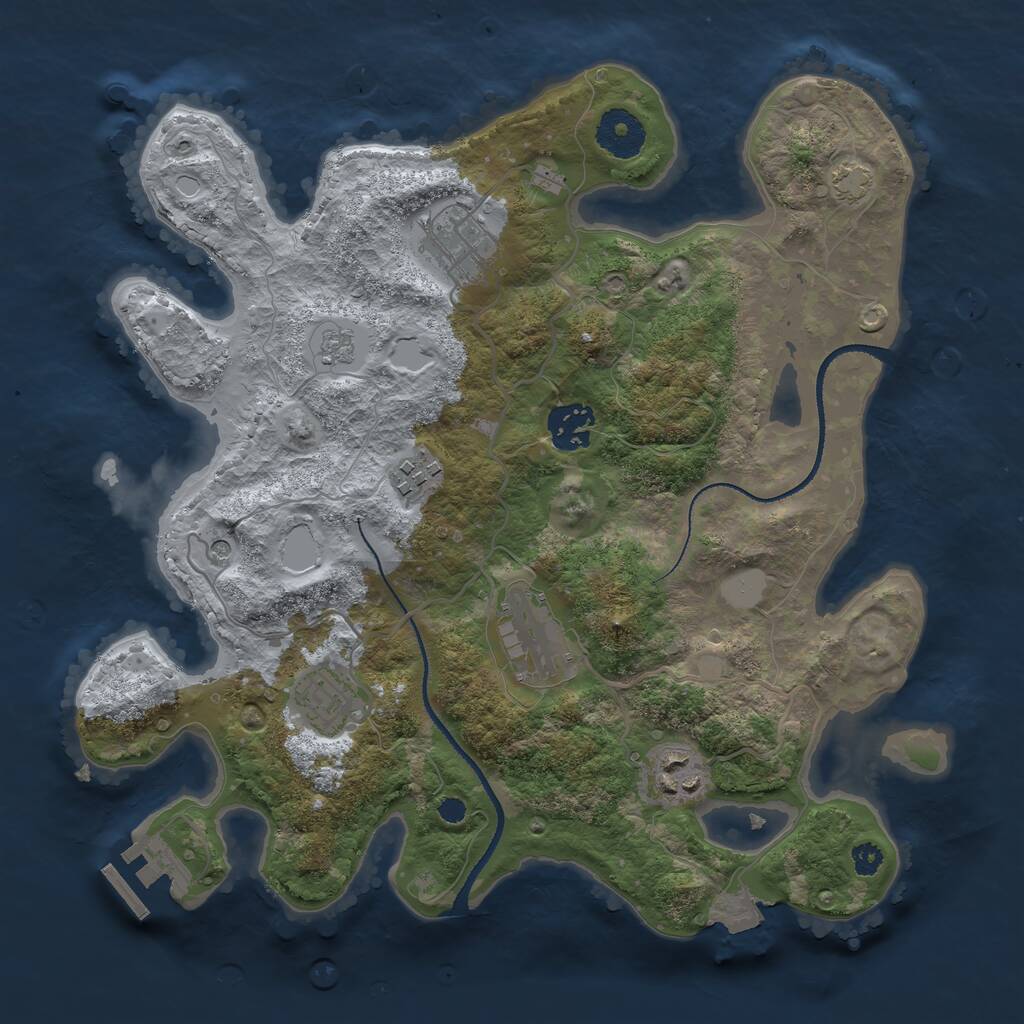 Rust Map: Procedural Map, Size: 3200, Seed: 1315260392, 11 Monuments