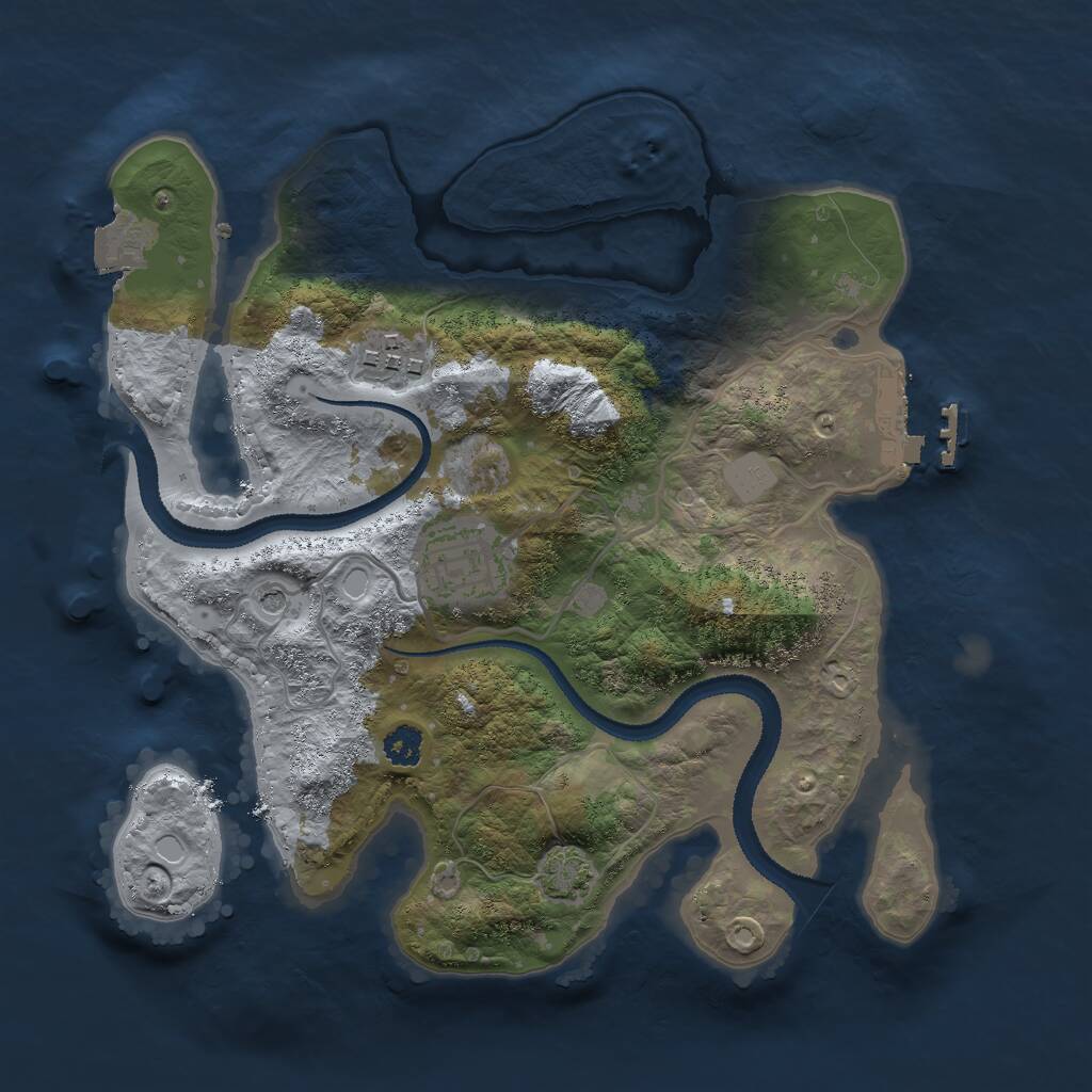 Rust Map: Procedural Map, Size: 2700, Seed: 1576843293, 6 Monuments