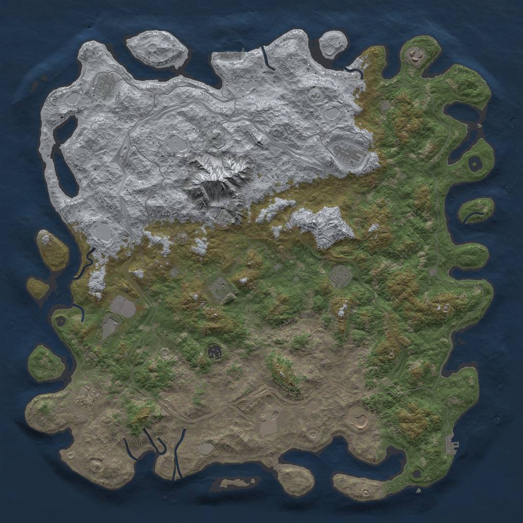 Rust Map: Procedural Map, Size: 5500, Seed: 648252, 18 Monuments