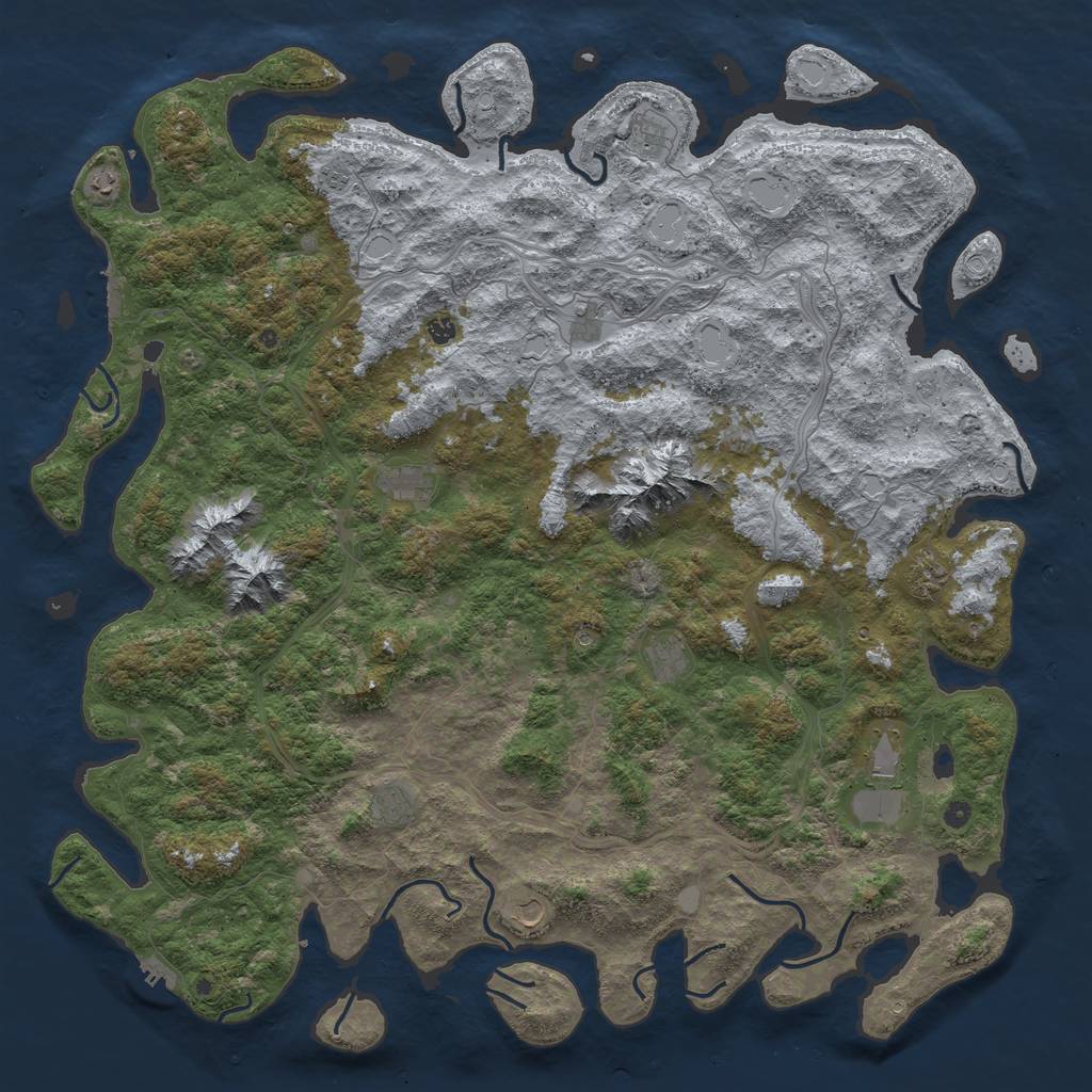 Rust Map: Procedural Map, Size: 6000, Seed: 21995, 18 Monuments