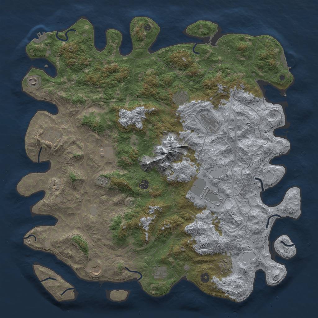 Rust Map: Procedural Map, Size: 5000, Seed: 21032019, 18 Monuments