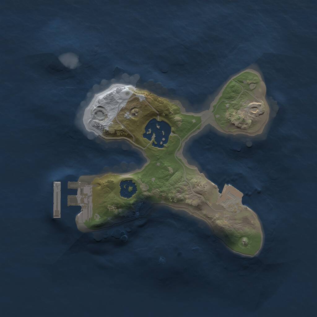 Rust Map: Procedural Map, Size: 1750, Seed: 1235623, 3 Monuments