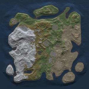 Thumbnail Rust Map: Barren, Size: 3500, Seed: 300, 13 Monuments