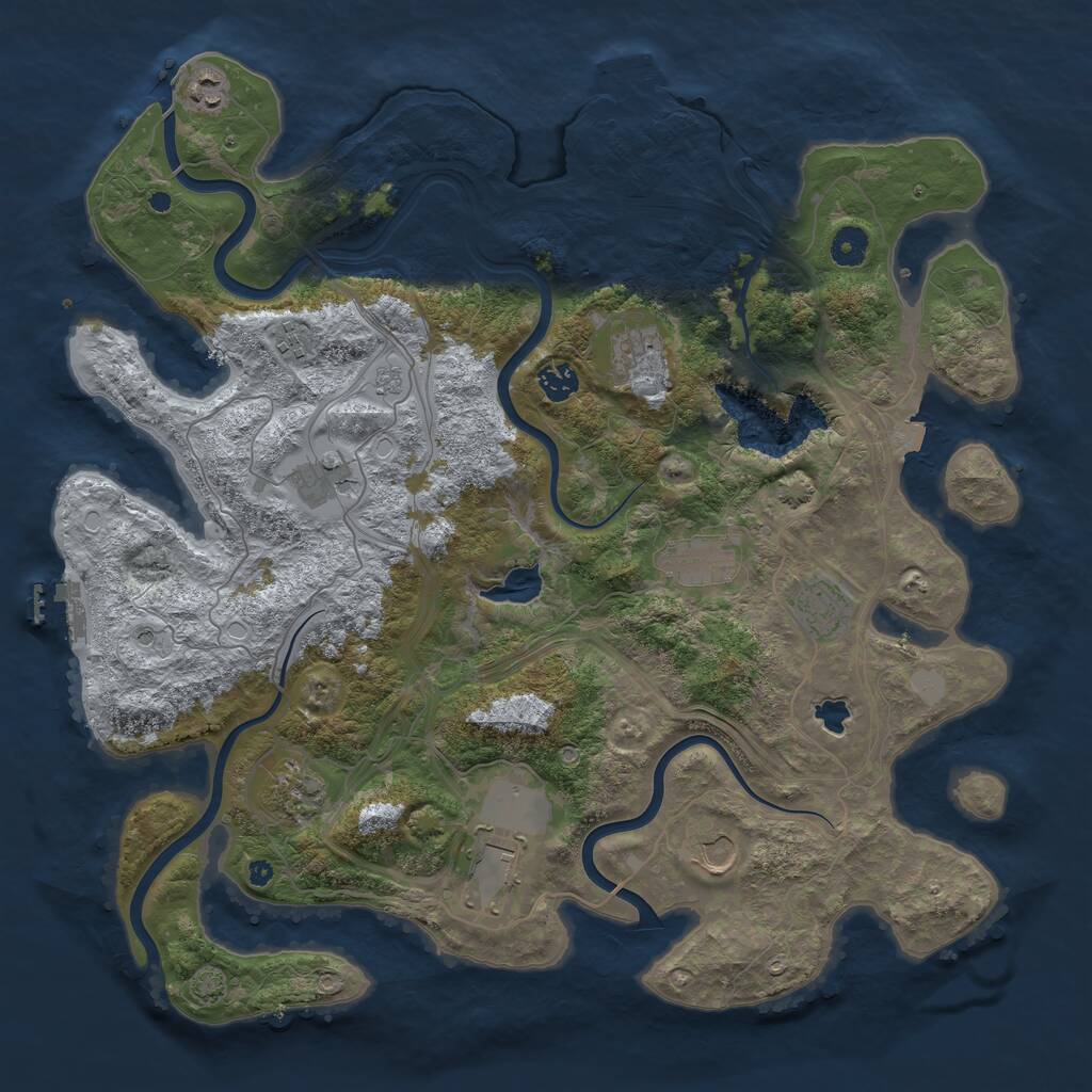 Rust Map: Procedural Map, Size: 4250, Seed: 1435642650, 16 Monuments