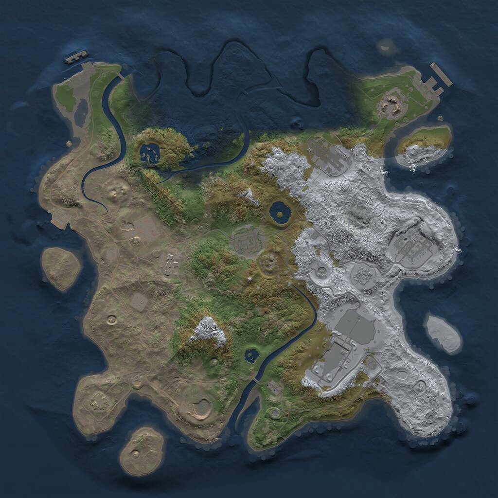 Rust Map: Procedural Map, Size: 3500, Seed: 1898156995, 15 Monuments