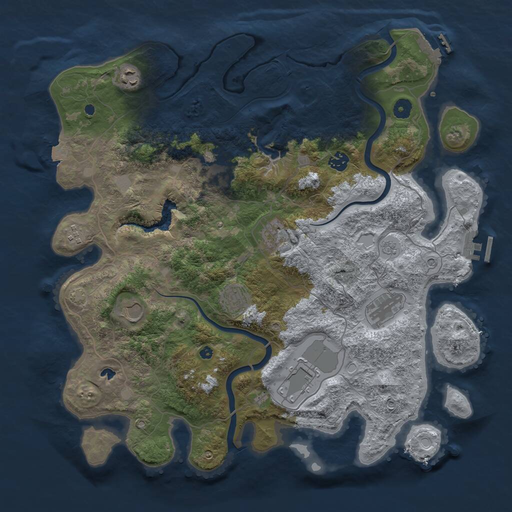 Rust Map: Procedural Map, Size: 4000, Seed: 1718412573, 15 Monuments