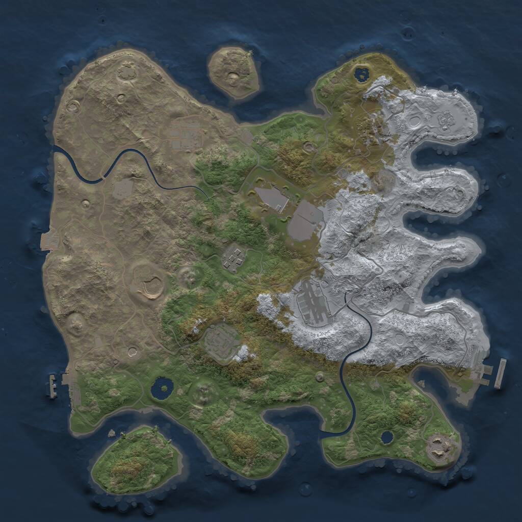Rust Map: Procedural Map, Size: 3500, Seed: 1748210000, 14 Monuments